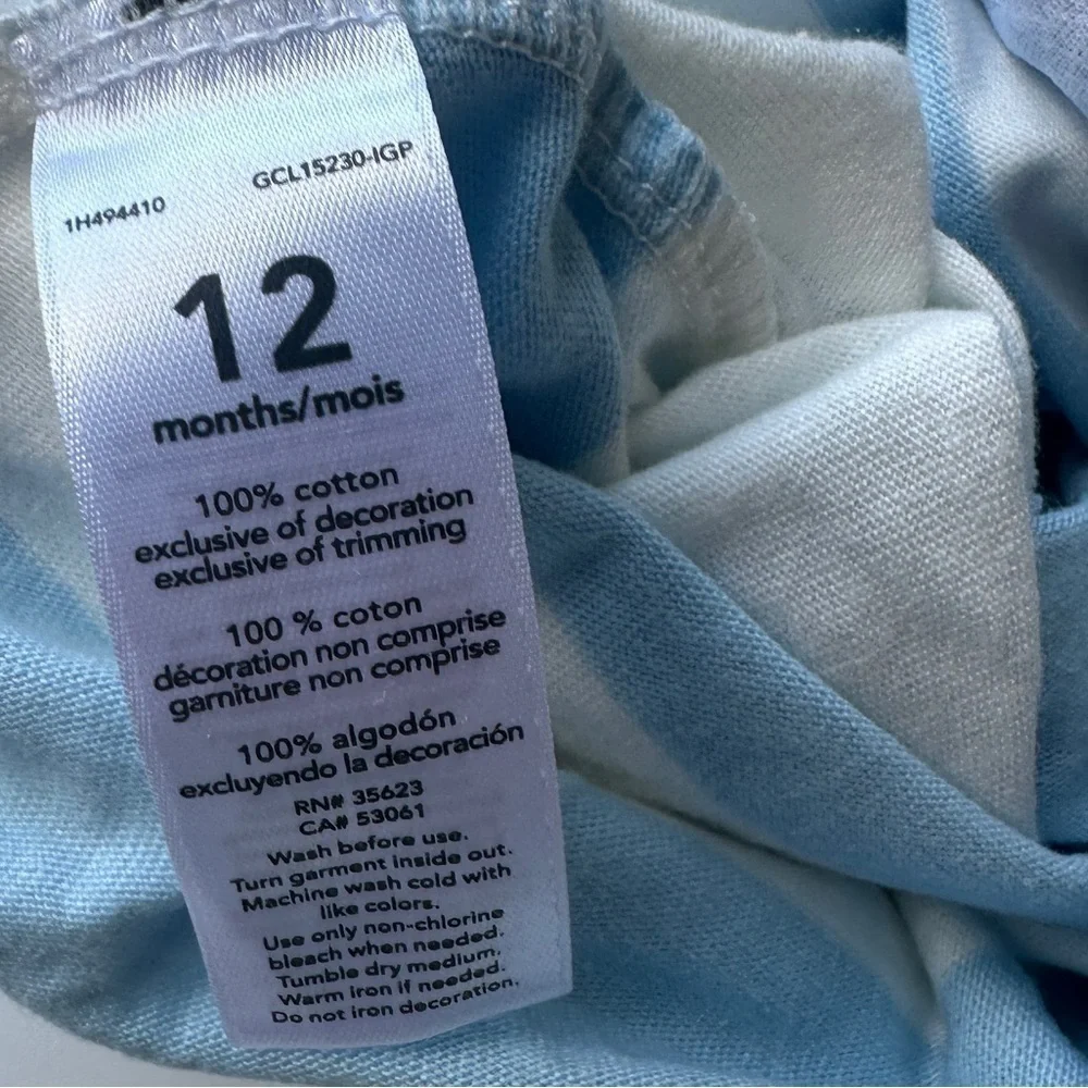 NWT Carter's Baby Boy Blue Striped Whale Snap Shorts Hooded One Piece 12 Months
